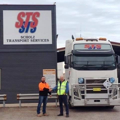 Eddie Scholz with Peter Cochrane at the STS Head Office in Whyalla